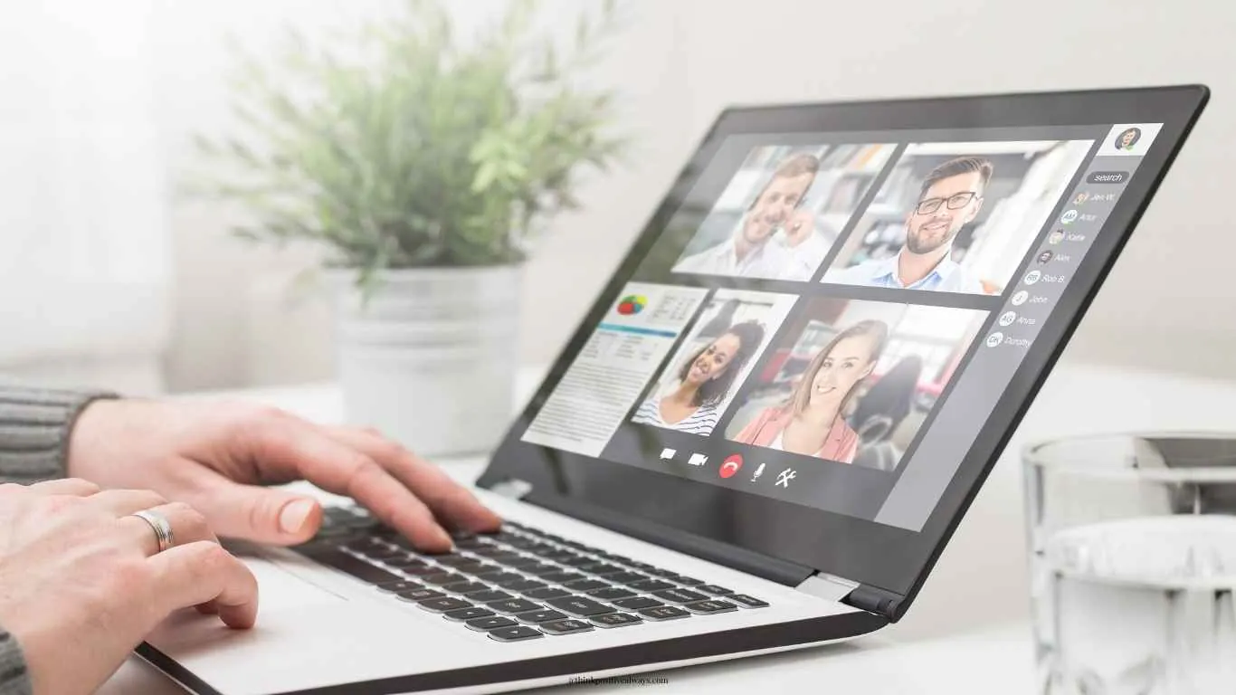 A remote professional communicating boundaries during a video call.