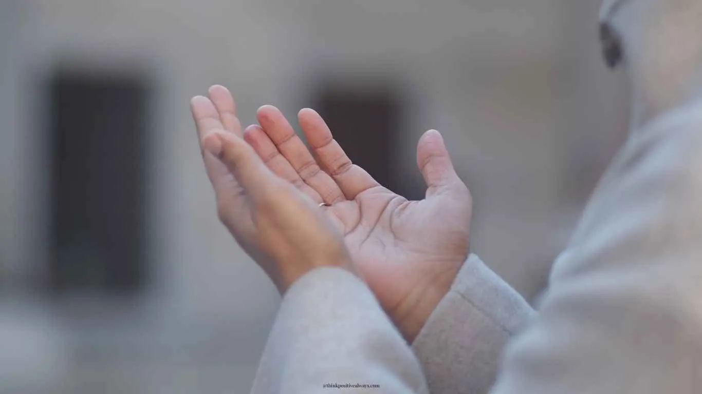 A busy person pausing for a quiet moment of gratitude.